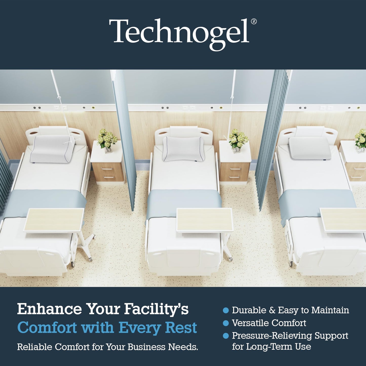 TechnoFoam 26x16 Deluxe Thick Memory Foam Pillow - Gel-Infused Cooling Technology for Side & Back Sleepers, Ergonomic Neck & Spinal Alignment, 5.5 Inch Height (Deluxe Thick Queen(U.S. Standard)) - Medaid International