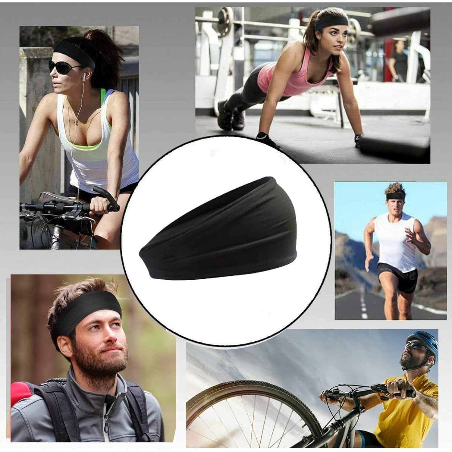 Aamze Pcs Headbands for Men Women,Sport Workout Sweat Bands
