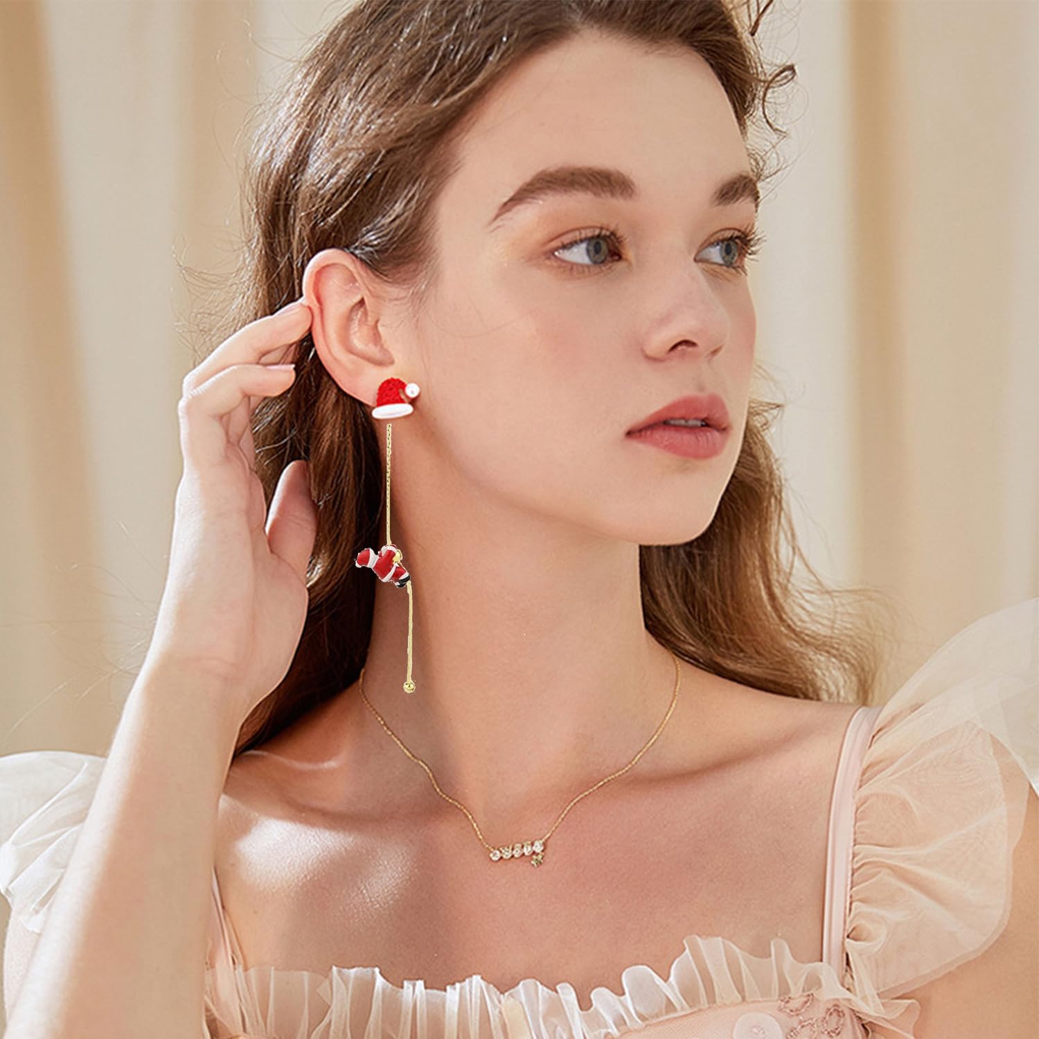 Christmas Earrings for Women - Snowflake, Santa Claus, Tree, Crystal Sock, Hat Dangle Tassel Earrings - Merry Christmas Jewelry Gifts (Snowflake) - Medaid International