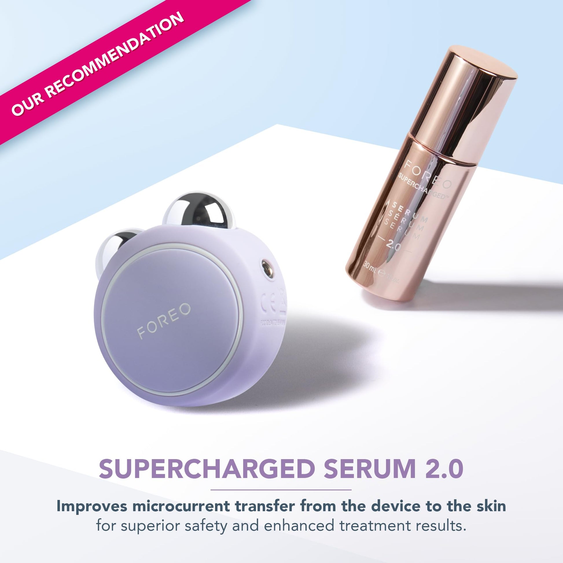 FOREO BEAR mini App-connected Microcurrent Facial Toning Device with 3 Intensities, Lavender - Medaid International