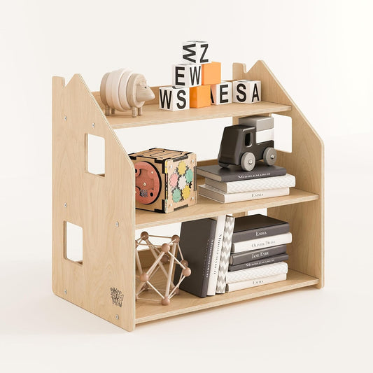 Montessori Wooden Toy Storage Shelf