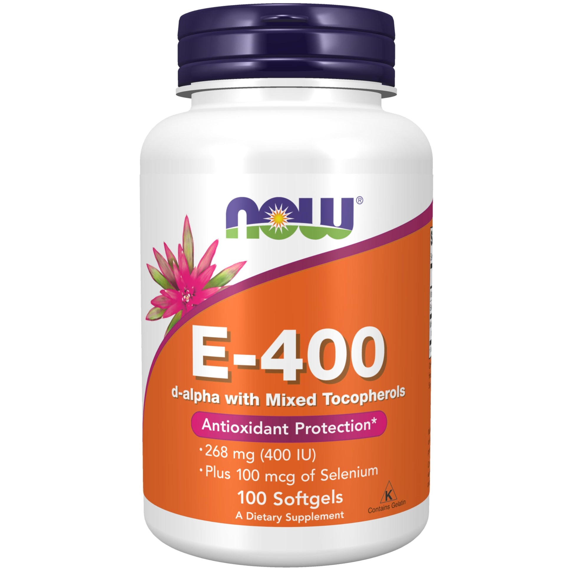 NOW Supplements, Vitamin E-400 IU, Mixed Tocopherols, Antioxidant Protection*, 100 Softgels - Medaid International