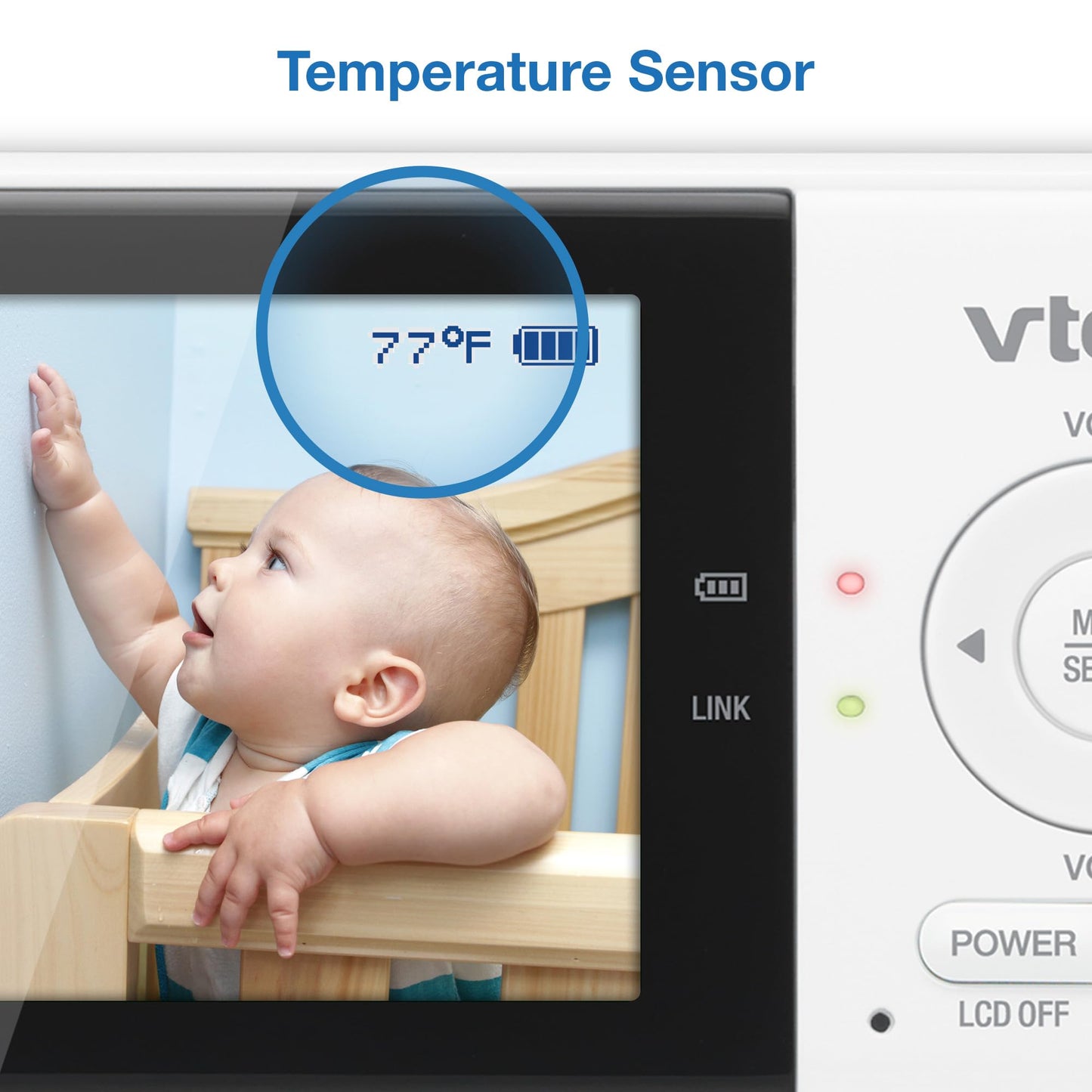 VTech VM819 Baby Monitor with Camera and Audio, 2.8” Screen Portable Baby Camera, Night Vision, 2-Way Audio, Temperature Sensor and Lullabies, Secure Transmission No WiFi, Ideal for Baby/Elderly/Pet - Medaid International