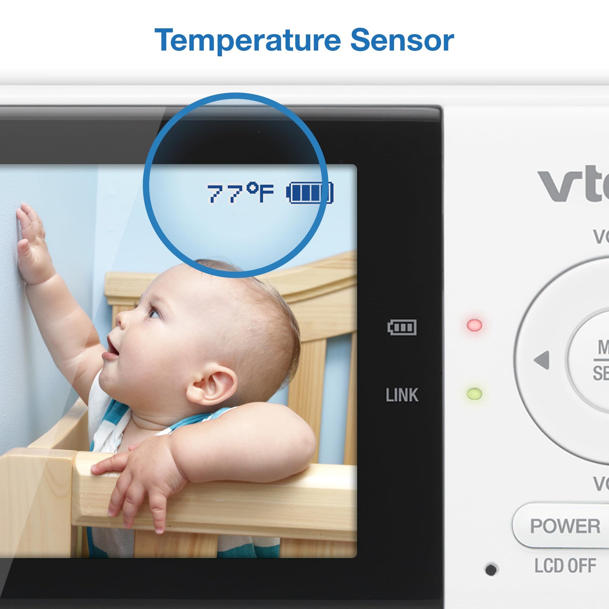 VTech VM819 Baby Monitor with Camera and Audio, 2.8” Screen Portable Baby Camera, Night Vision, 2-Way Audio, Temperature Sensor and Lullabies, Secure Transmission No WiFi, Ideal for Baby/Elderly/Pet - Medaid International