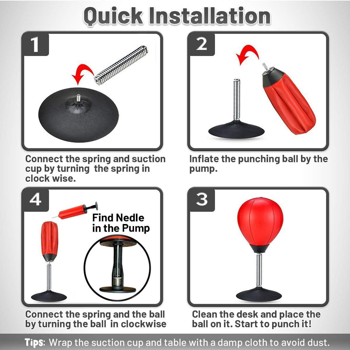 Desktop Punching Bag, [Upgrade, Flexibility] Boxing Bag Speed Balls Boxing High - Black color - Medaid International