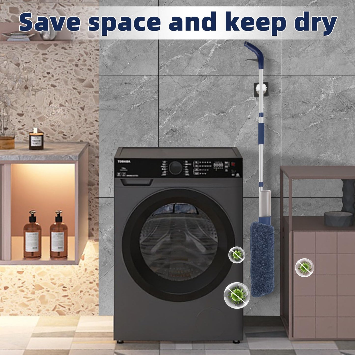 Spray Mop for Floor Cleaning with 3 Washable Pads Wet Dry Microfiber Floor Mop Sprays with 500 ml Refillable Bottle for House Kitchen Wood Floor Hardwood Laminate Ceramic Tiles Floor Dust Cleaning - Medaid International