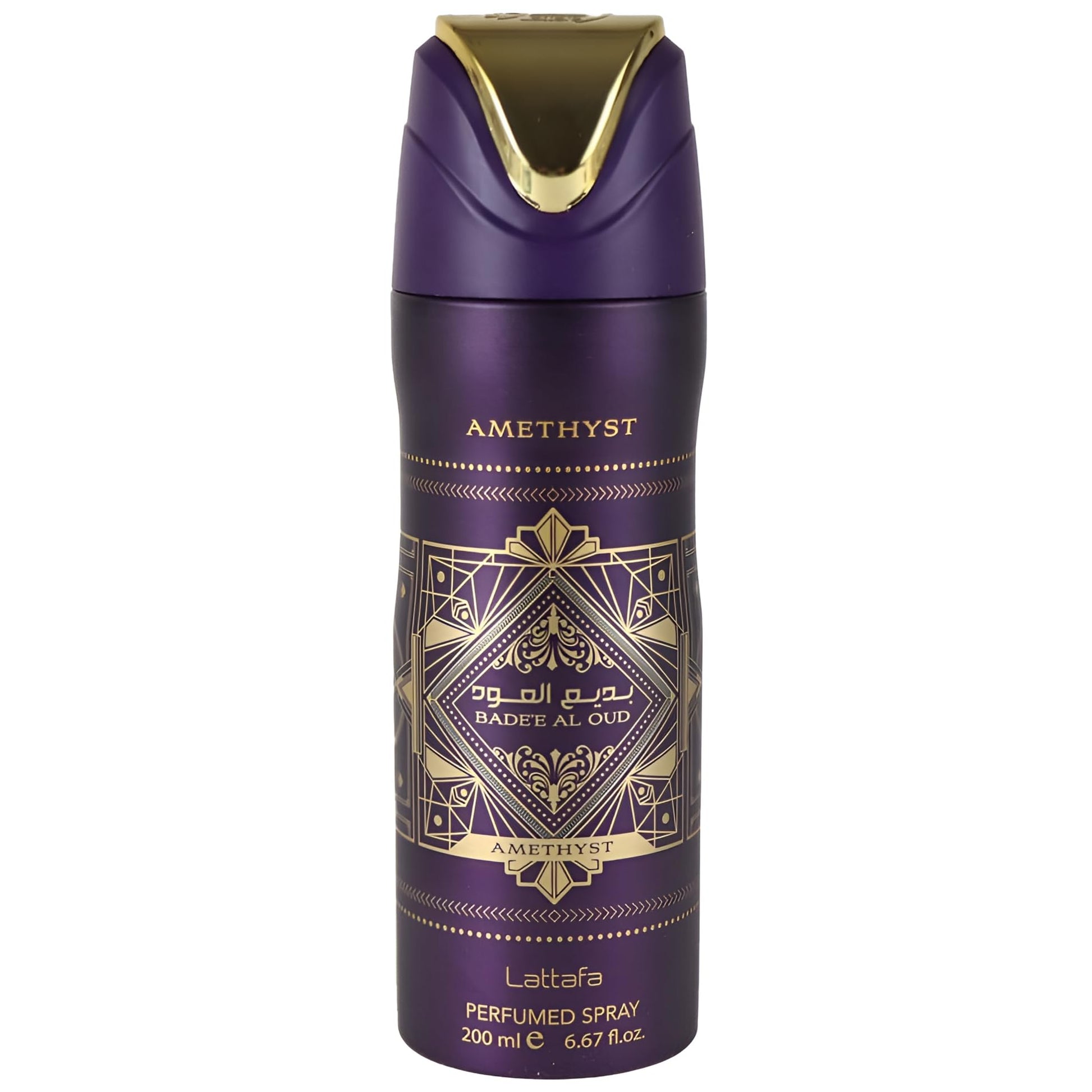 Lattafa Bade'e Al Oud Amethyst – Floral, Spicy, Woody, Sweet – Perfumed Deodorant Spray for Unisex, 6.67 Ounce / 200 ml - Medaid International
