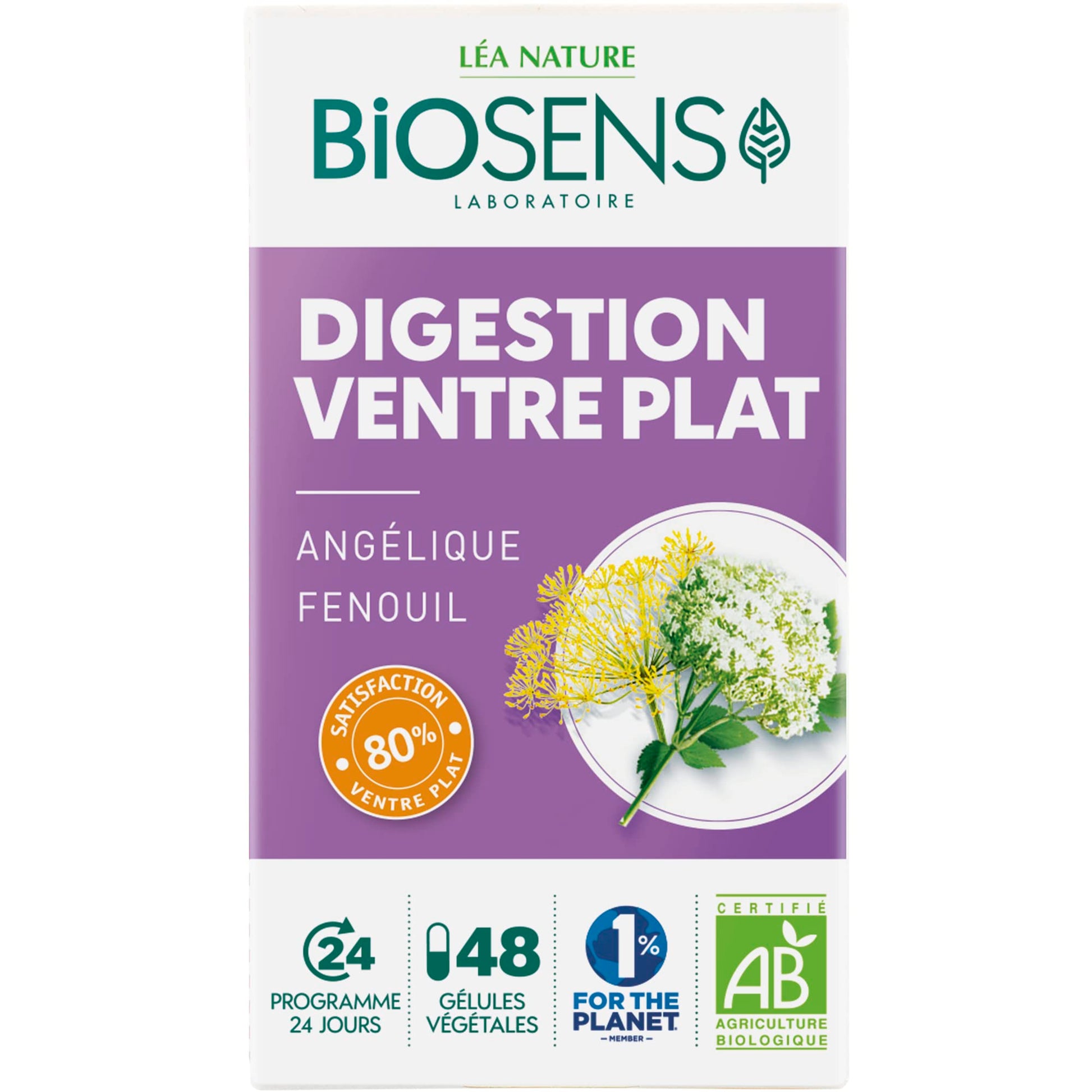 Biosens - Gélule Végétale Digestion Ventre Plat Angélique Fenouil 19 g - Medaid International