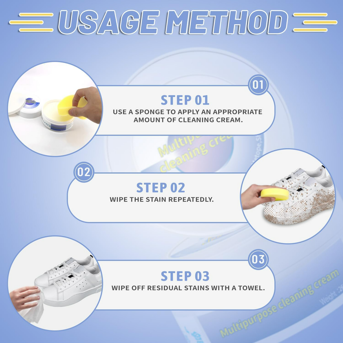 Multipurpose Cleaning Cream White Shoe Cleaner Whitener All Purpose Surface Cleaner - Medaid International