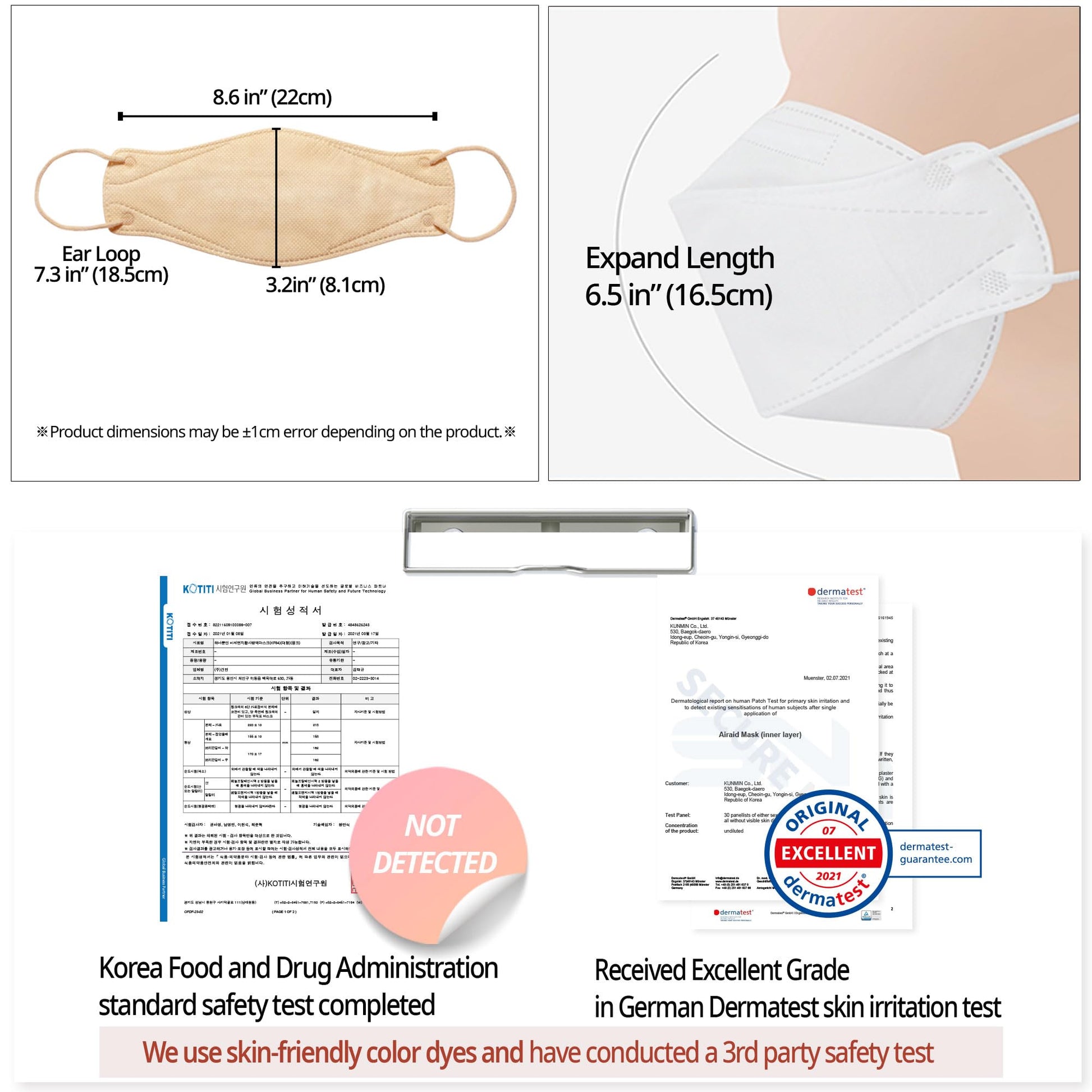 AIRAID-KF94 [Individually Wrapped] - Made in Korea, 3D Multicolor Packs, Face Protective Mask, Adult and Older Teens (Beige-20P) - Medaid International