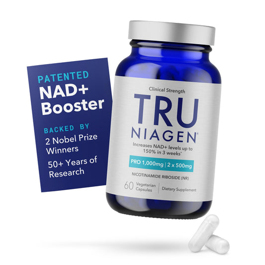 TRU NIAGEN PRO NAD+ Supplement for Anti Aging and Cell Regeneration, 2 x 500mg Patented Niagen, 30 Servings | Supports Cellular Energy | Nicotinamide Riboside (NR) Daily Supplements for Men and Women - Medaid International