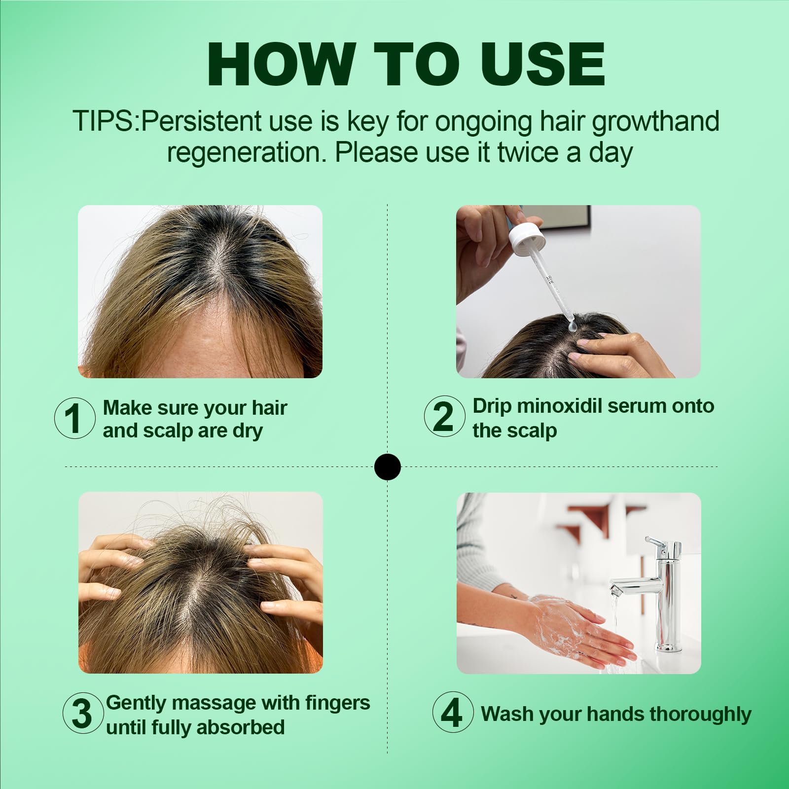 5% Minoxidil for Men, 2PCS Minoxidil for Women Hair Growth Products, Extra Strength Minoxidil Topical Hair Loss Regrowth Treatment Serum with Rosemary & Biotin, Upgraded formula light & Non-Greasy - Medaid International