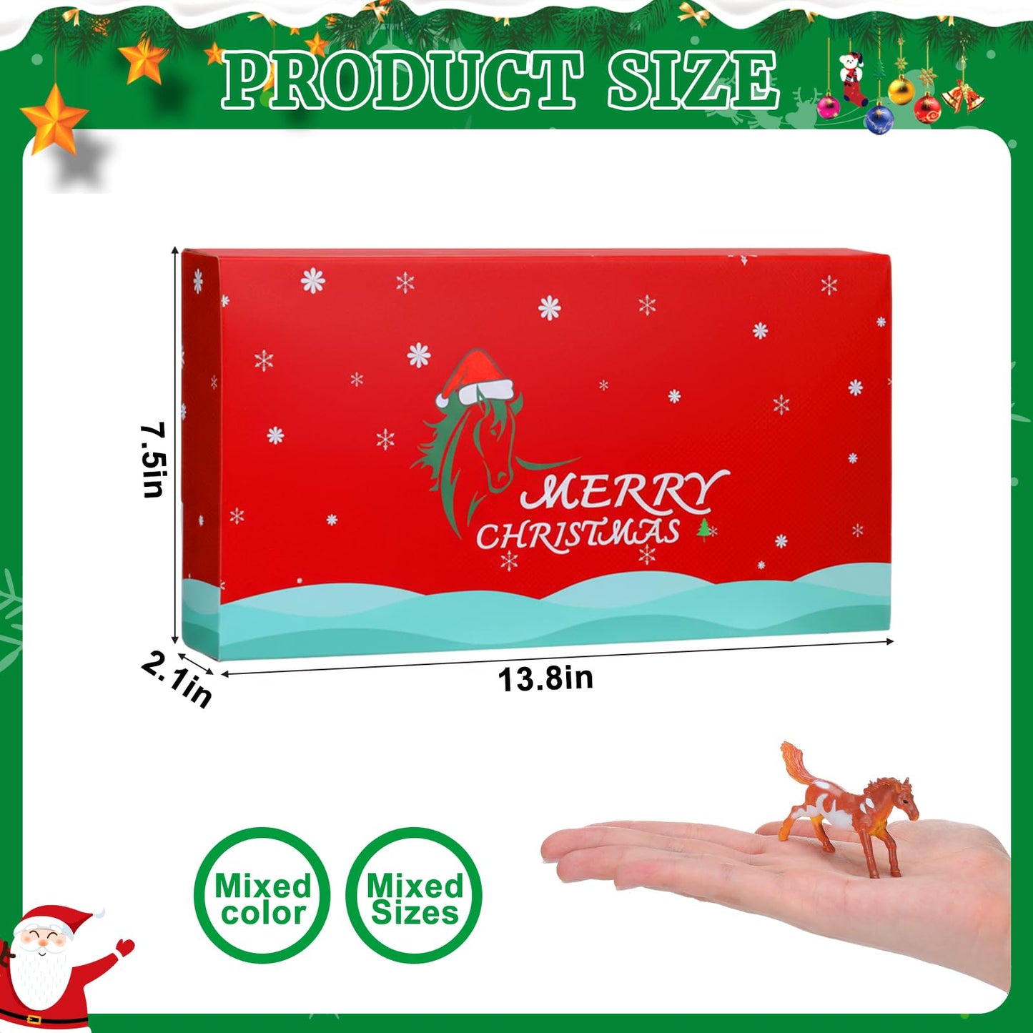 Jenaai 24 Pcs Horse Advent Calendar 2025 Christmas Countdown Calendar Holiday Collection 24 Days with Realistic Horse Figurines Farm Animal Xmas Gift and Surprise for Horses Lover - Medaid International