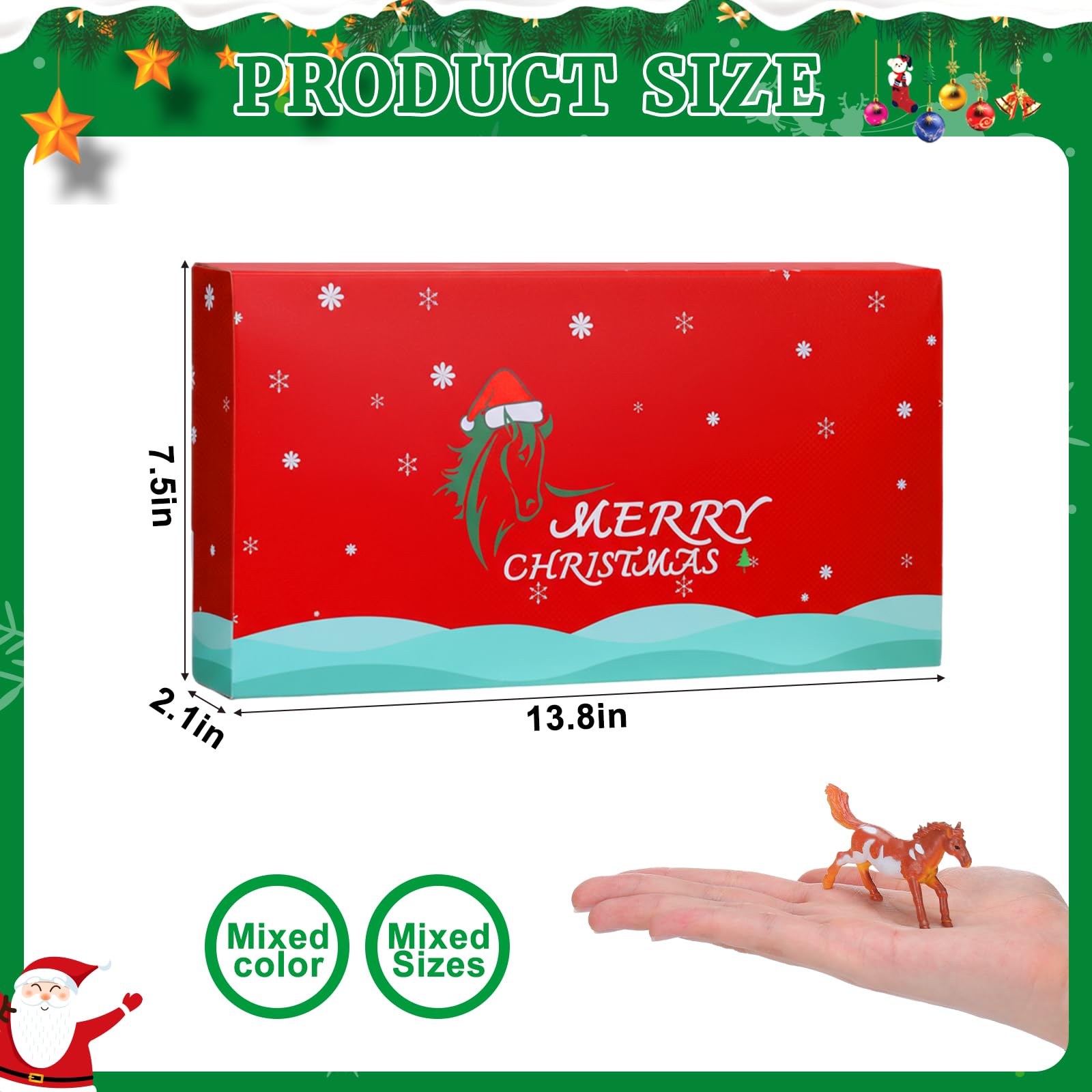 Jenaai 24 Pcs Horse Advent Calendar 2025 Christmas Countdown Calendar Holiday Collection 24 Days with Realistic Horse Figurines Farm Animal Xmas Gift and Surprise for Horses Lover - Medaid International