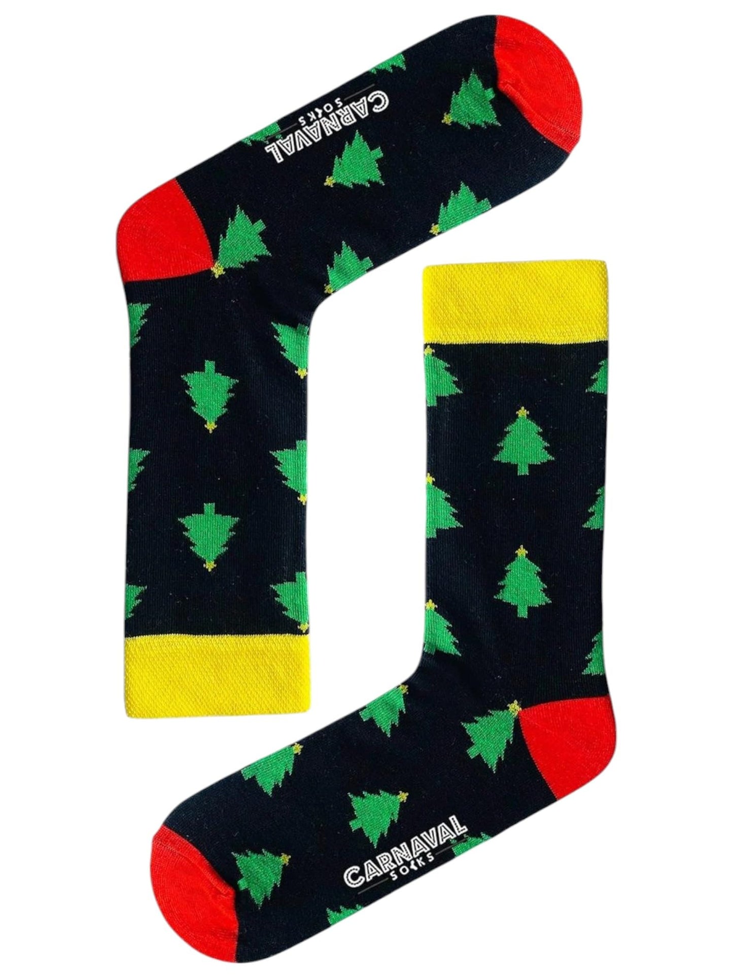 CARNAVAL SOCKS THE PARTY HAS BEGUN Women's & Men's Christmas Novelty Socks, Multicolor Cartoon Crew Length, 2 Count, Adults, Christmas Lovers, Novelty Socks Enthusiasts - Medaid International
