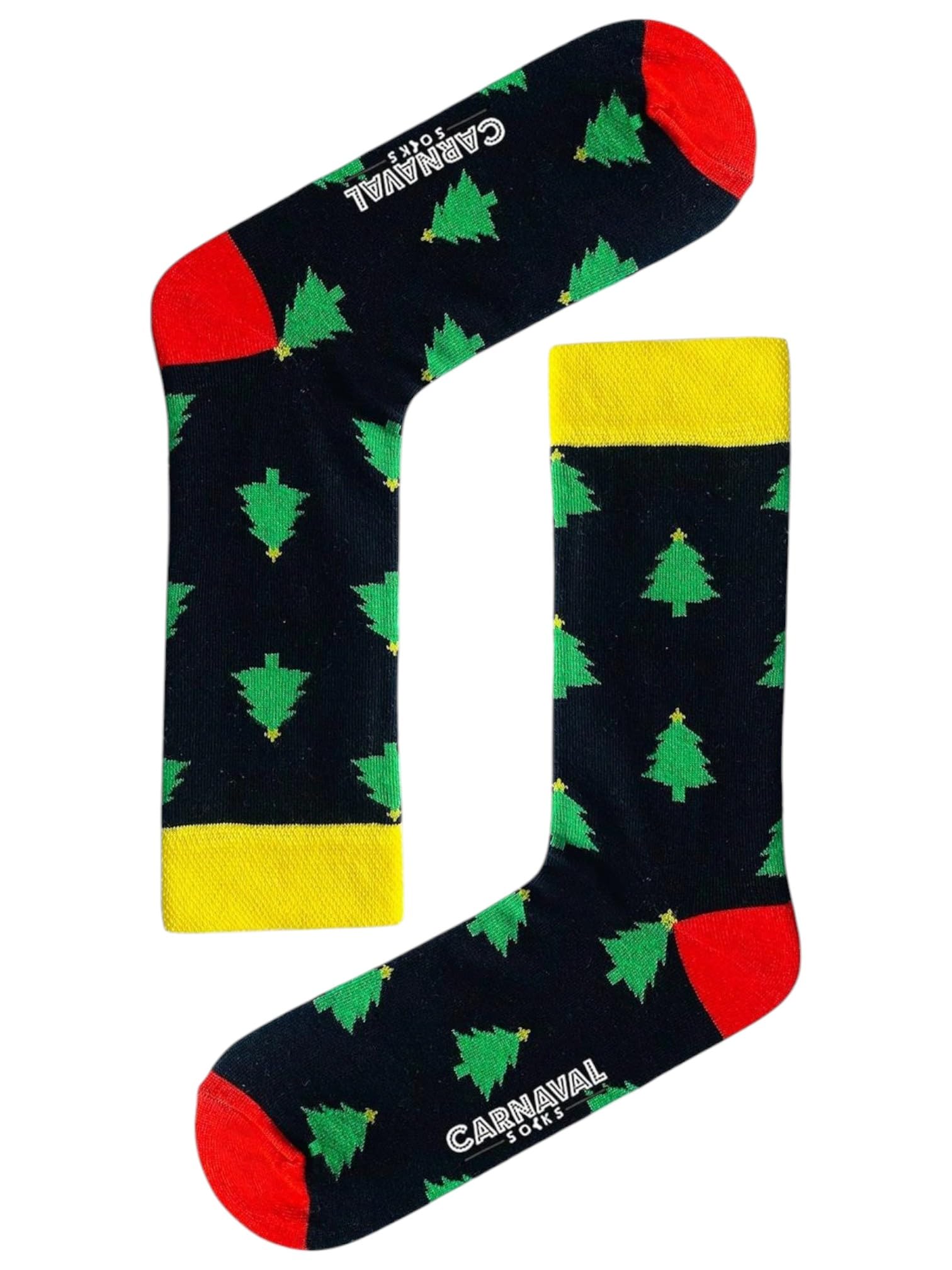 CARNAVAL SOCKS THE PARTY HAS BEGUN Women's & Men's Christmas Novelty Socks, Multicolor Cartoon Crew Length, 2 Count, Adults, Christmas Lovers, Novelty Socks Enthusiasts - Medaid International