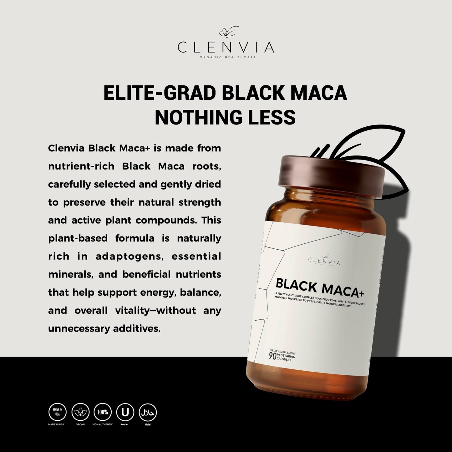 Black Maca Capsules – 1500mg Premium Organic Maca Root Powder – Nutrient-Rich Superfood Packed with Vitamins A, C, B-Complex, Iron, Zinc & Calcium – Non-GMO, Gluten-Free, 90 Count, Made in The USA - Medaid International