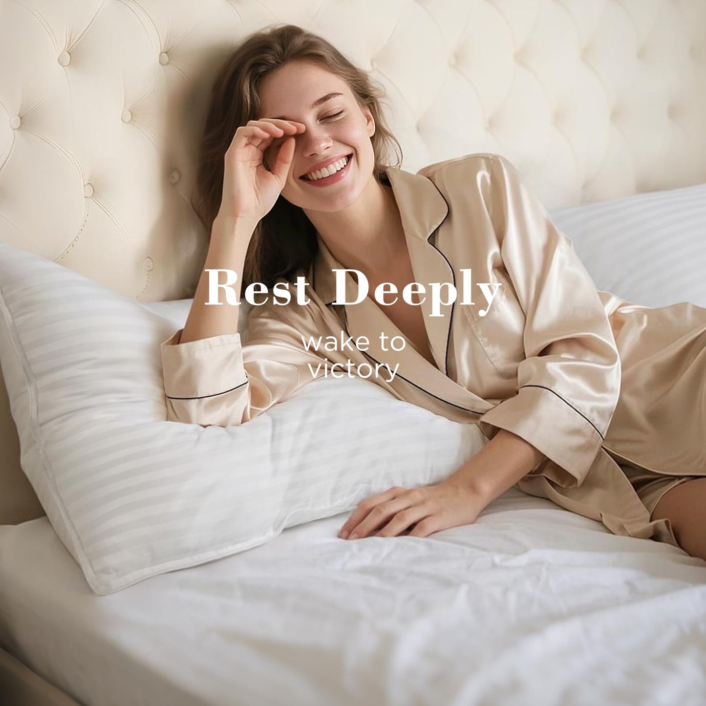 viewstar Bed Pillows Queen Size Set of 2, Hotel Collection, Down Alternative Pillow for Back, Stomach or Side Sleepers, Soft - Medaid International