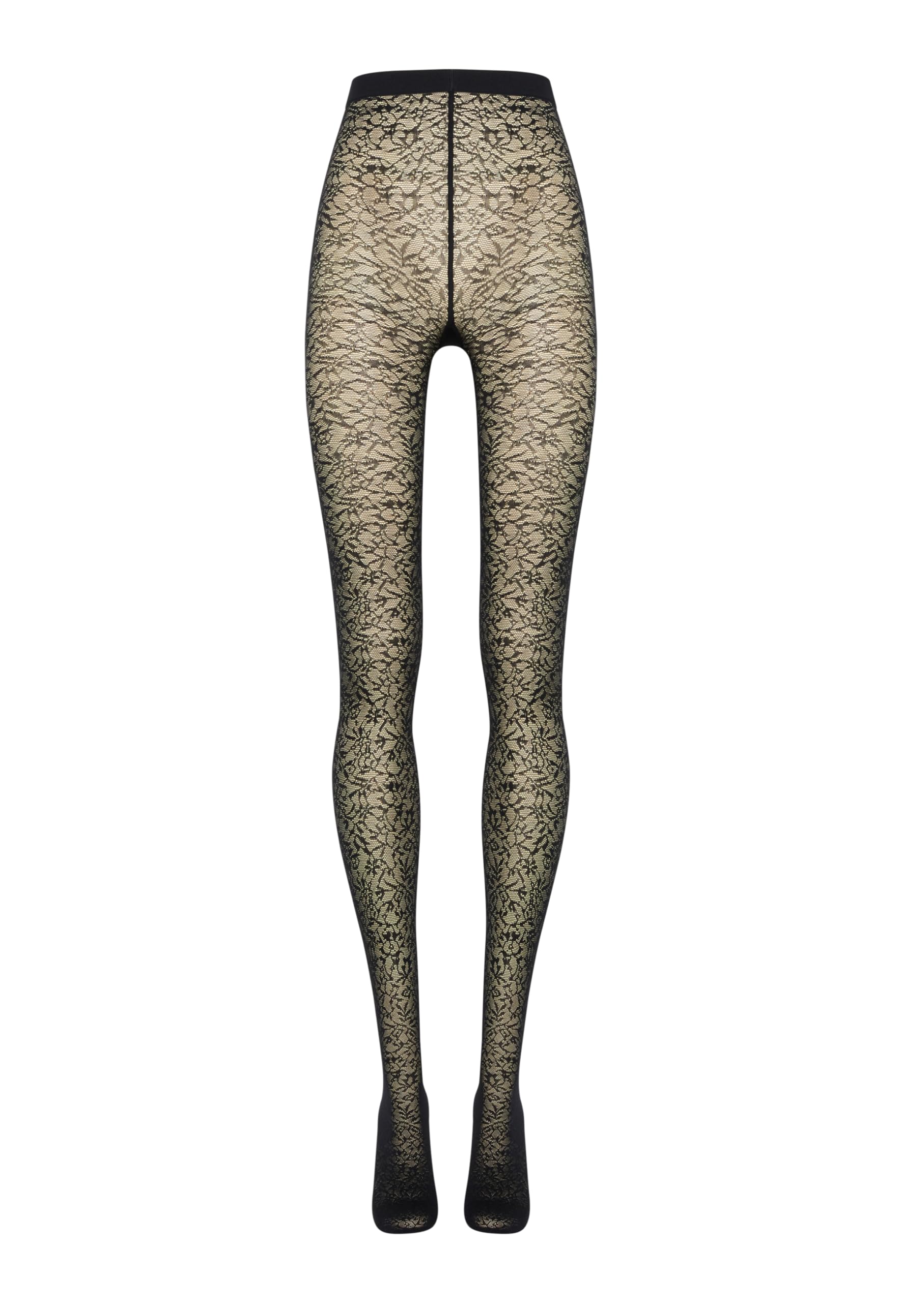 Wolford Women's Floral Jacquard Tights, Black, Small - Medaid International