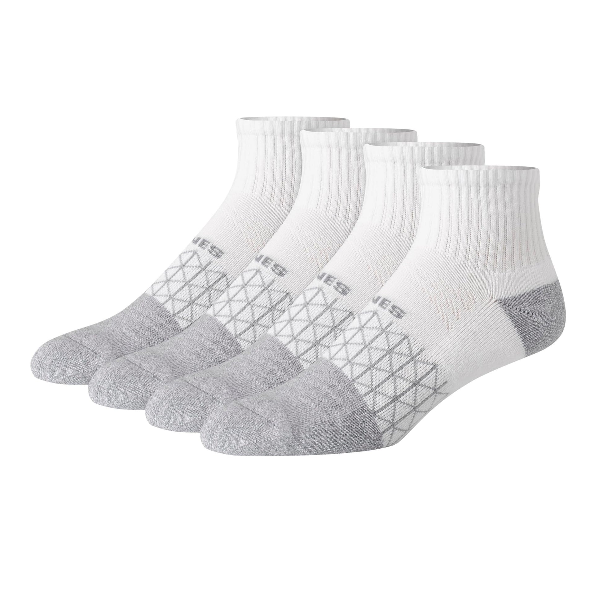 Hanes Men's Absolute Active Cushioned Ankle, Moisture Wicking Socks, Seamless Toe, 4-Pack, White/Gray Marl, 6-12 - Medaid International