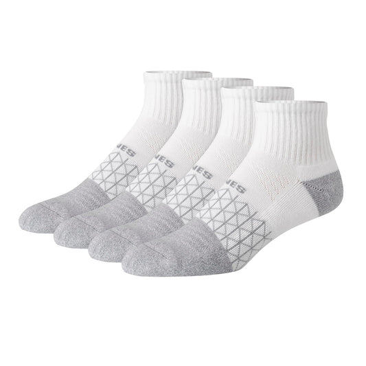 Hanes Men's Absolute Active Cushioned Ankle, Moisture Wicking Socks, Seamless Toe, 4-Pack, White/Gray Marl, 6-12 - Medaid International