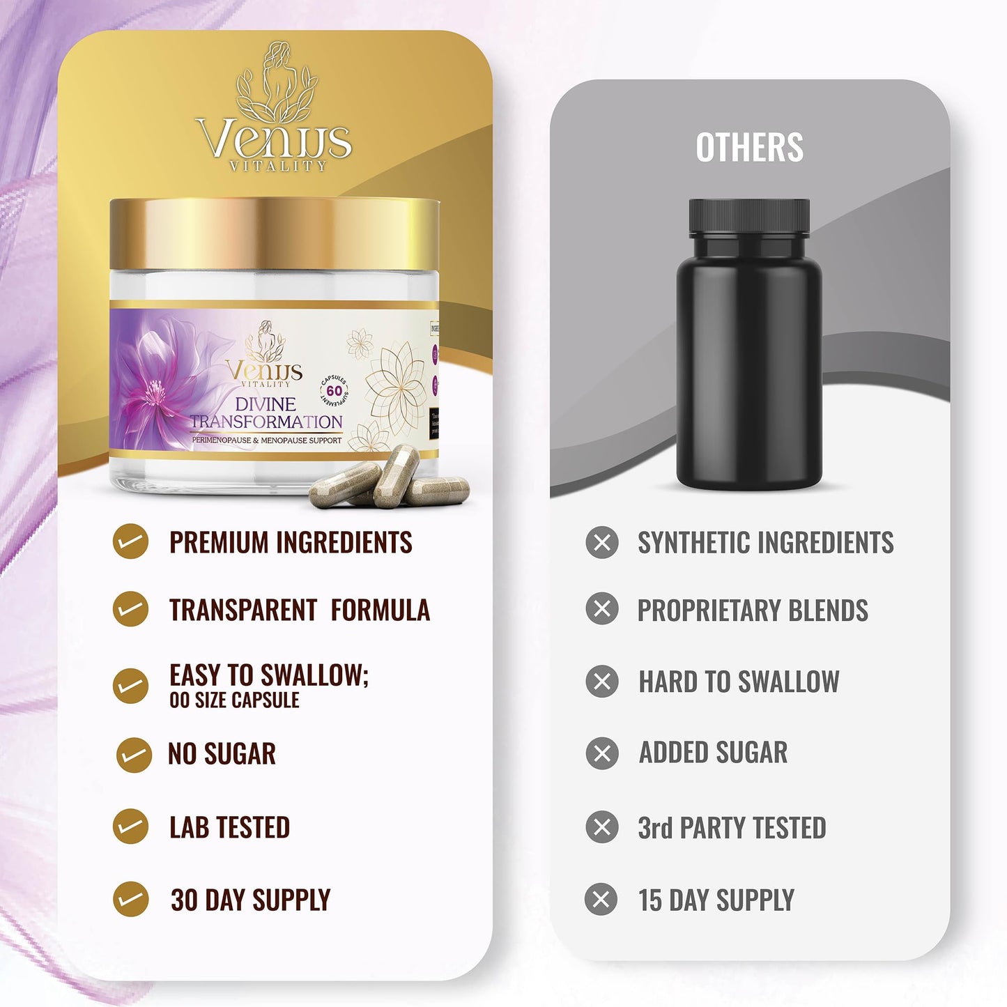 Black Cohosh for Menopause Hot Flashes – Maca Root & Holy Basil Supplement for Hormone Balance – Chasteberry, Rhodiola, Valerian Root, Saw Palmetto, and Red Clover for Natural Menopause Relief - Medaid International