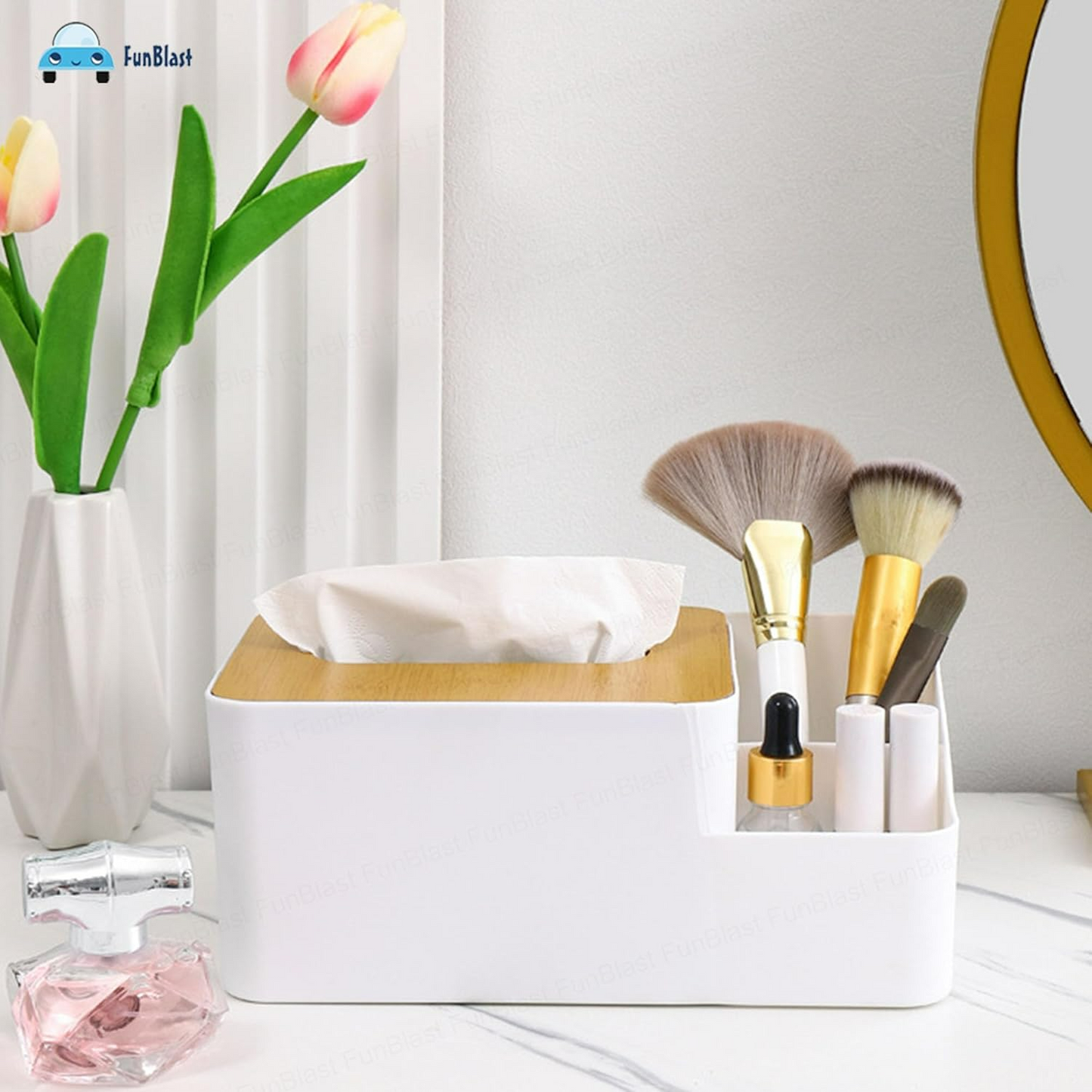 White Tissue Box ‚Äì Multi-Function Plastic Napkin Holder & Organiser - Medaid International