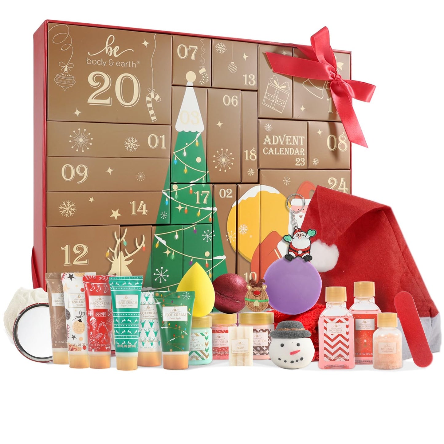 Advent Calendar 2025 BODY & EARTH Holiday Gifts for Women Christmas 24 Days of Beauty Countdow Calendar 24PCS 2025 Skincare Advent Calendar - Medaid International
