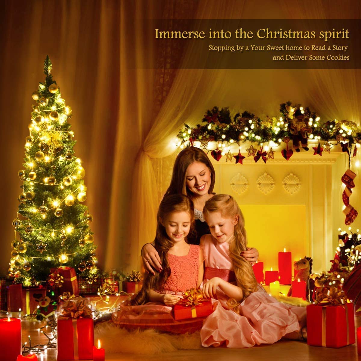 Giantex, Green Artificial Pencil Christmas, Premium Hinged Pine Tree with Solid Metal Legs, Perfect for Home, Shops and Holiday Decoration, (5FT) (Artificial Pencil Christmas Tree) - Medaid International