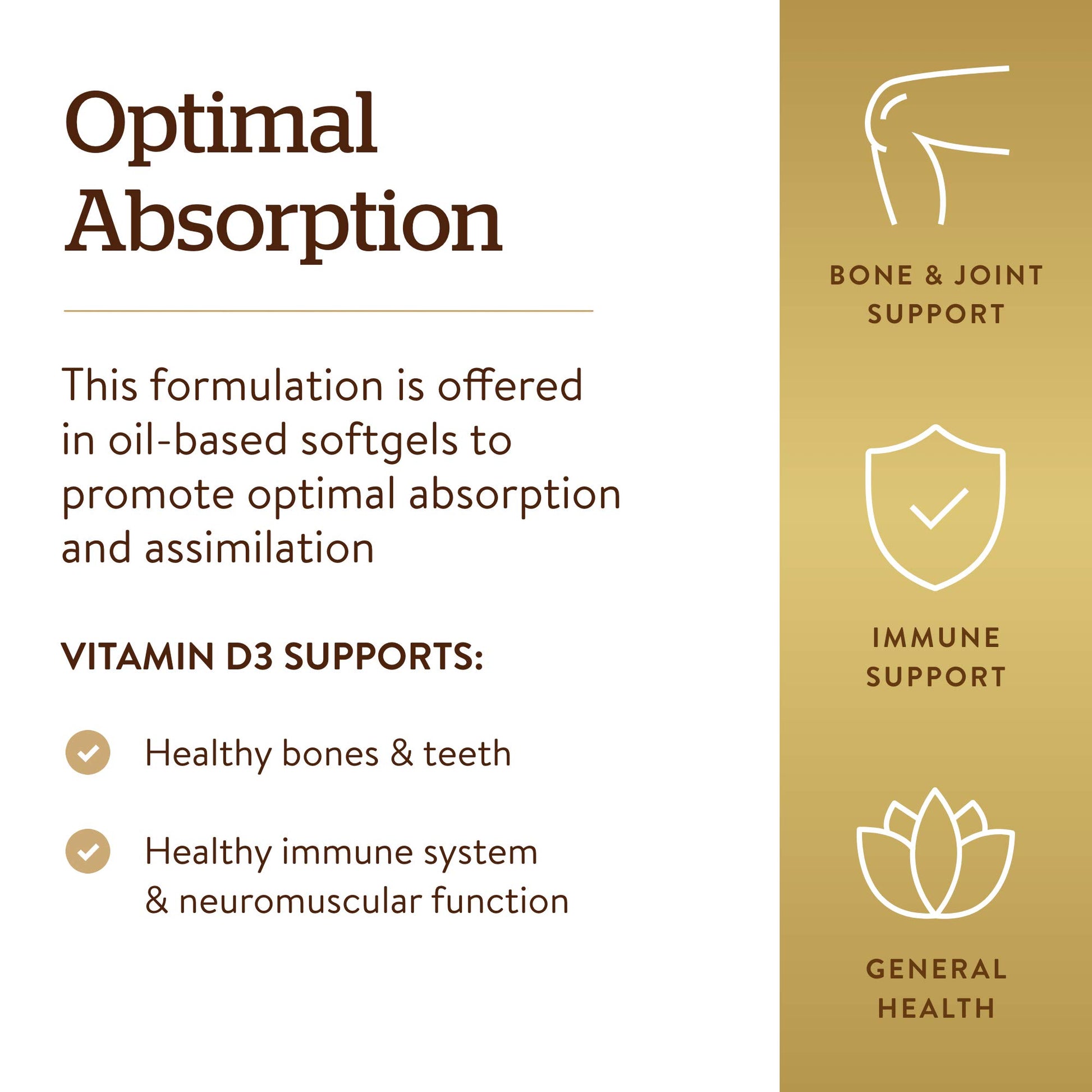 Solgar Vitamin D3 (Cholecalciferol) 125 mcg (5000 IU), 100 Softgels - Helps Maintain Healthy Bones & Teeth - Immune System Support - Non-GMO, Gluten Free, Dairy Free - 100 Servings - Medaid International