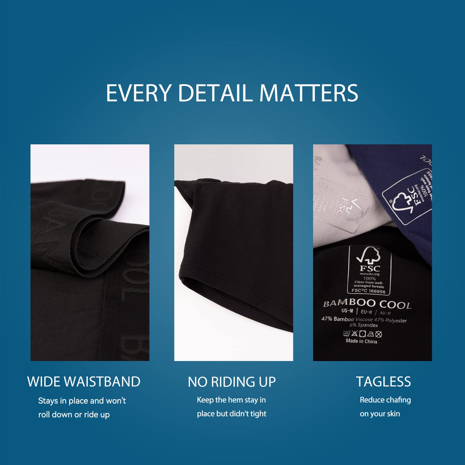 BAMBOO COOL Men's Underwear Boxer Briefs Soft Breathable Performance Underwear for Men 4 Pack(XL) - Medaid International