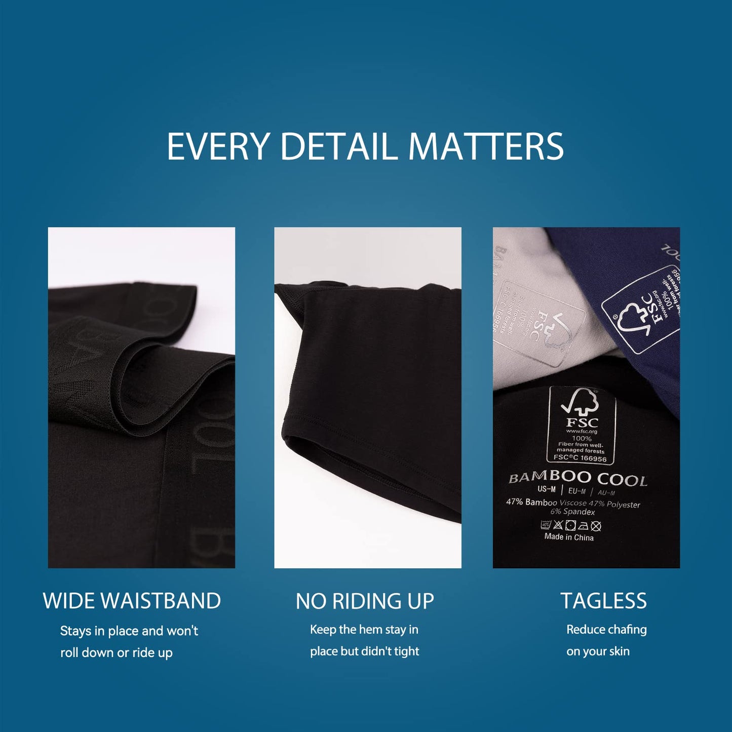 BAMBOO COOL Men's Underwear Boxer Briefs Soft Breathable Performance Underwear for Men 4 Pack S - Medaid International