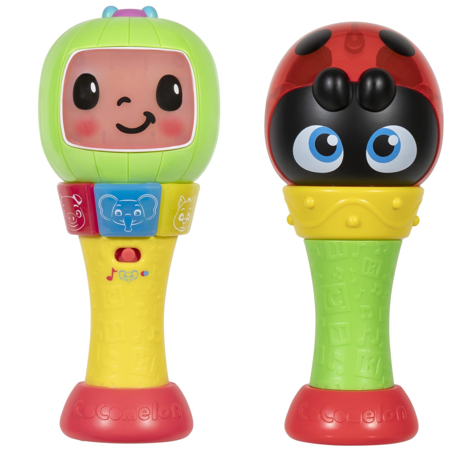 CoComelon Sing ‘n Play Maracas, 3 Play Modes - Plays 6 Fan Favorite Song Clips, Learn Animal Sounds and Colors - Lights Up - Two Maracas - Musical Instruments for Kids, Toddlers, and Preschoolers - Medaid International