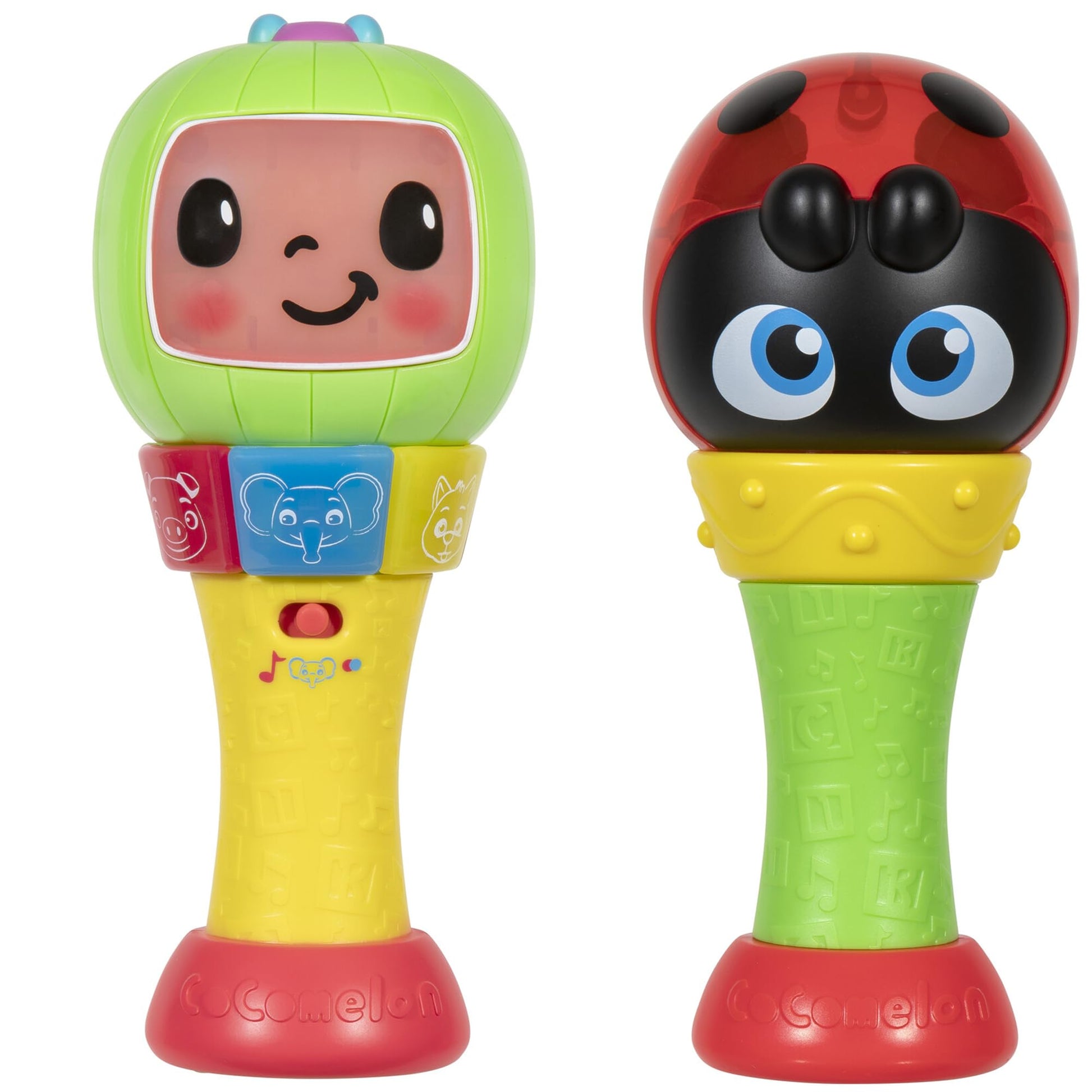 CoComelon Sing ‘n Play Maracas, 3 Play Modes - Plays 6 Fan Favorite Song Clips, Learn Animal Sounds and Colors - Lights Up - Two Maracas - Musical Instruments for Kids, Toddlers, and Preschoolers - Medaid International