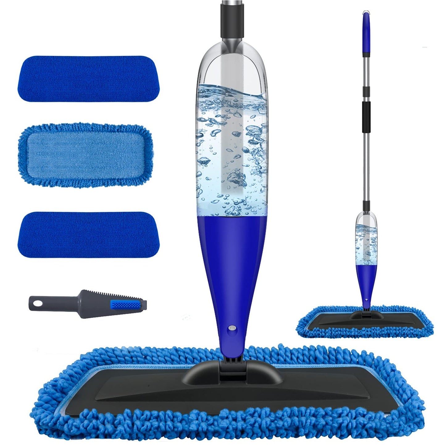 Spray Mop for Floor Cleaning with 3pcs Washable Pads - Wet Dry Microfiber Mop with 800 ml Refillable Bottle for Kitchen Wood Floor Hardwood Laminate Ceramic Tiles Floors Dust Cleaning - Medaid International