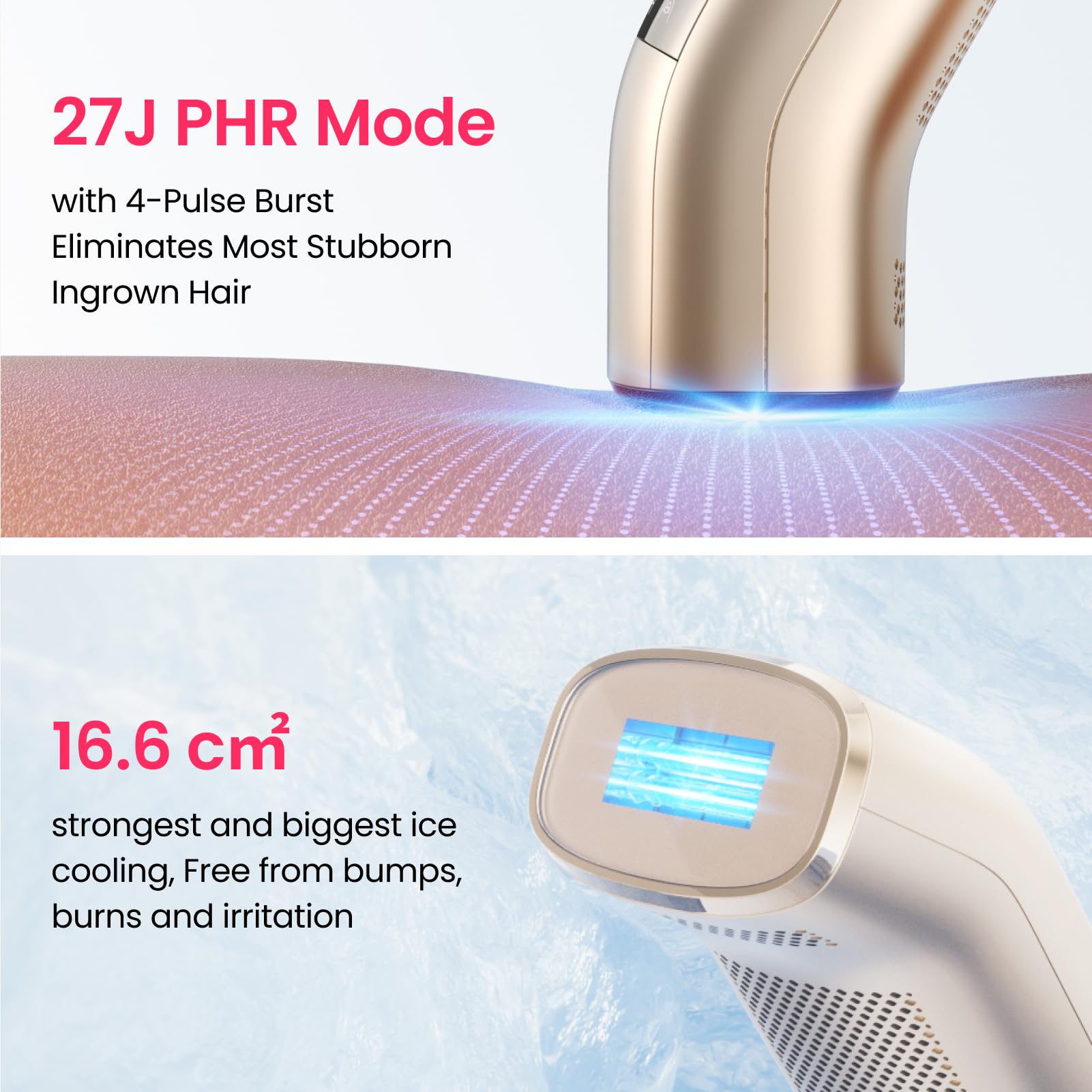 (2025 New) IPL Laser Hair Removal for Women and Men, 2 Lights & 4-Pulse Modes, 2℃ Sapphire Ice Cooling for Sensitive Skin, Targets Ingrown Hair, Permanent Hair Reduction for Bikini, Face & Body - Medaid International