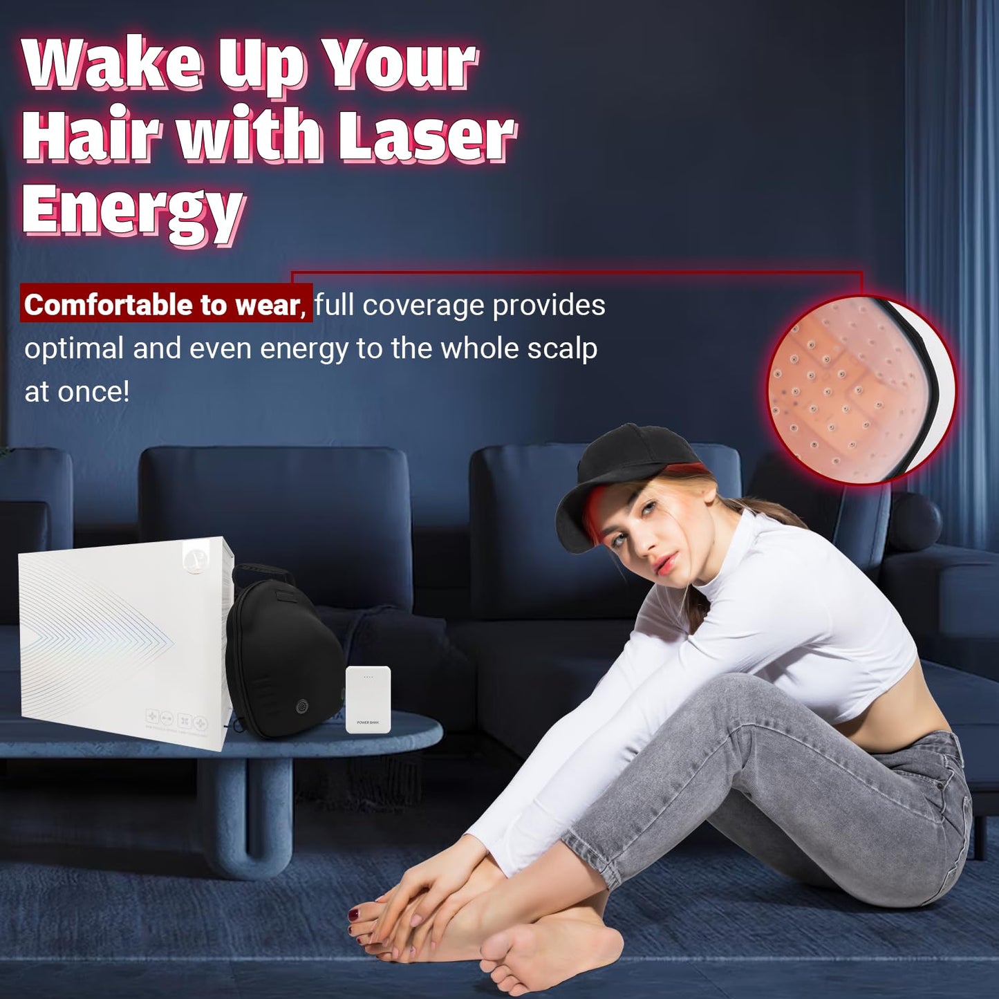 Hair Growth Device - FDA Cleared - UUPAS Professional Laser Diodes Red Light Therapy Hair Growth Cap System for Hair Regrowth, Alopecia - Hair Growth Treatments Products for Men Women - Medaid International