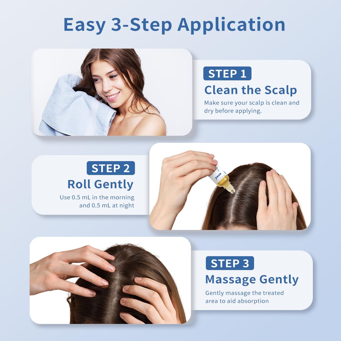 Hair Growth Serum Roll-On 30ml | Patented Blend with 3% Rosemary, 3% Redensyl, 2% AnaGain, Biotin & Niacinamide | No-Rinse, Fast-Absorbing | For Thinning Hair & All Hair Types (1.01 Fl Oz (Pack of 1)) - Medaid International