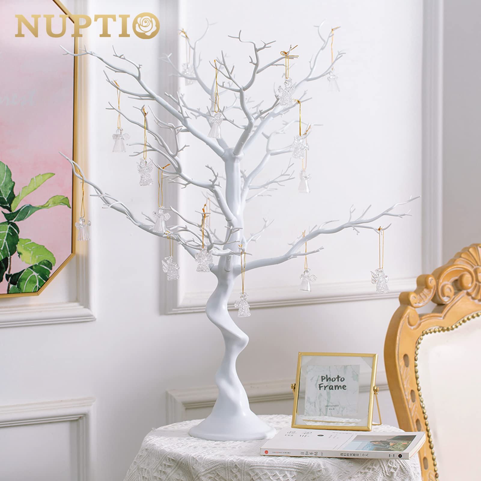 NUPTIO Artificial Tree Centerpiece, 30 inches White, Manzanita Tree Decorative Branch for Weddings, Tabletop Decoration, Ornament Display - Medaid International