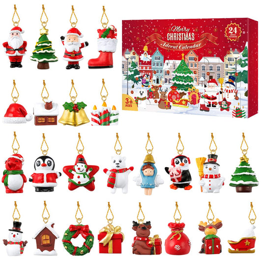 Countdown to Christmas Advent Calendar with 24Pcs Christmas Tree Hanging Ornaments for Xmas Tree Holiday Decor - Medaid International