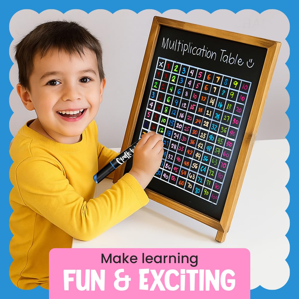 Chalkola Dual Tip Liquid Chalk Markers for Blackboard - (30 Pack, 1mm Fine Tip +5mm Bold) | Wet Erase, Erasable Chalkboard Markers, Chalk Pen for Signs, Car Windows, Wall Calendar, Glass, Board - Medaid International