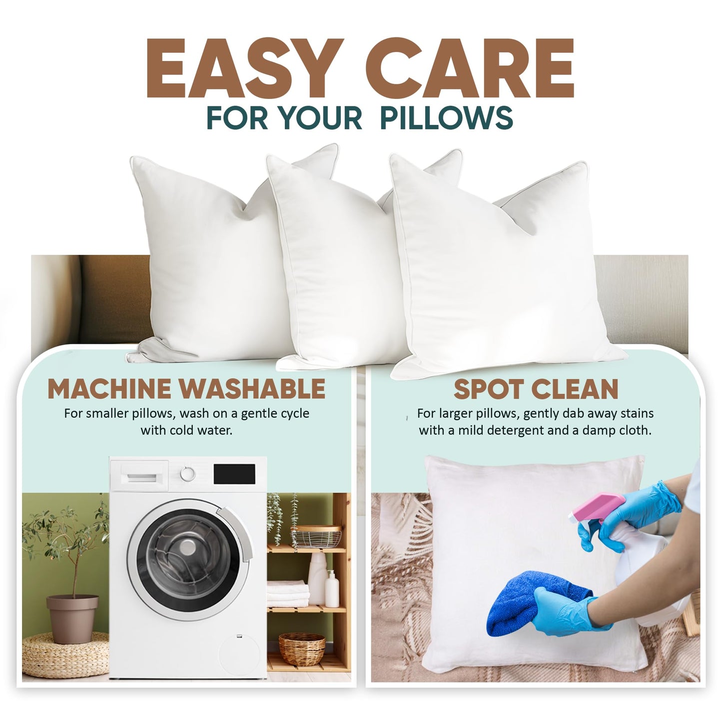 Pillowflex Synthetic Down Pillow Insert - 26x26 Down Alternative, Ultra Soft Large Square European Throw Pillow, Couch Euro Sham, Bed - 1 Decorative Form - Medaid International