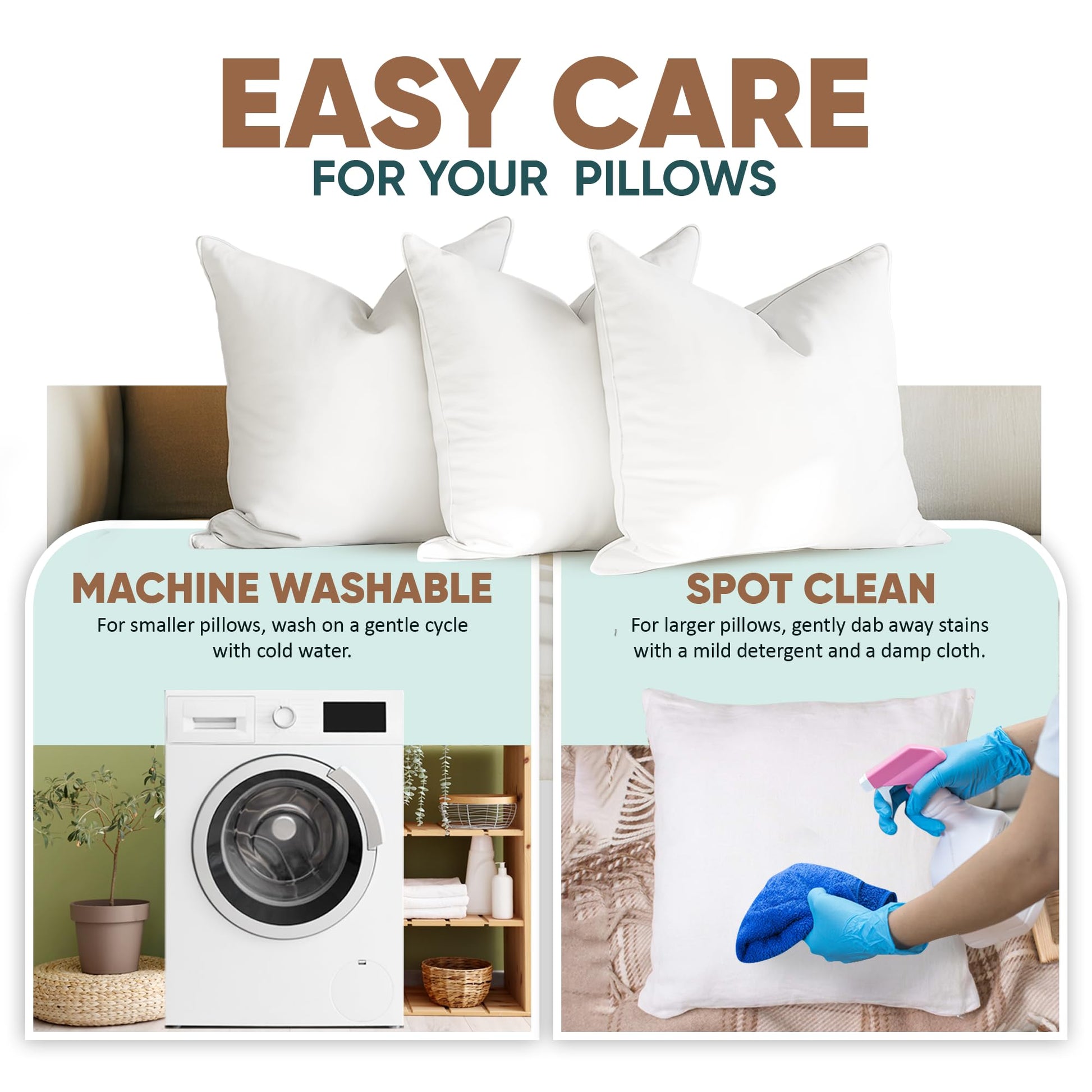 Pillowflex Synthetic Down Pillow Insert - 26x26 Down Alternative, Ultra Soft Large Square European Throw Pillow, Couch Euro Sham, Bed - 1 Decorative Form - Medaid International