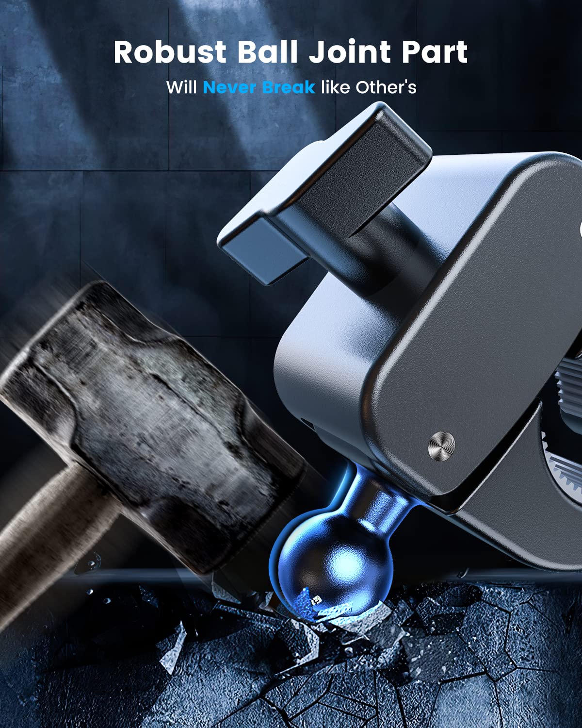 JOYROOM Motorcycle Phone Mount, [1s Auto Lock][100mph Military Anti-Shake] Bike Phone Holder for Bicycle, [10s Quick Install] Handlebar Phone Mount, Compatible with iPhone, Samsung, All Cell Phone - Medaid International