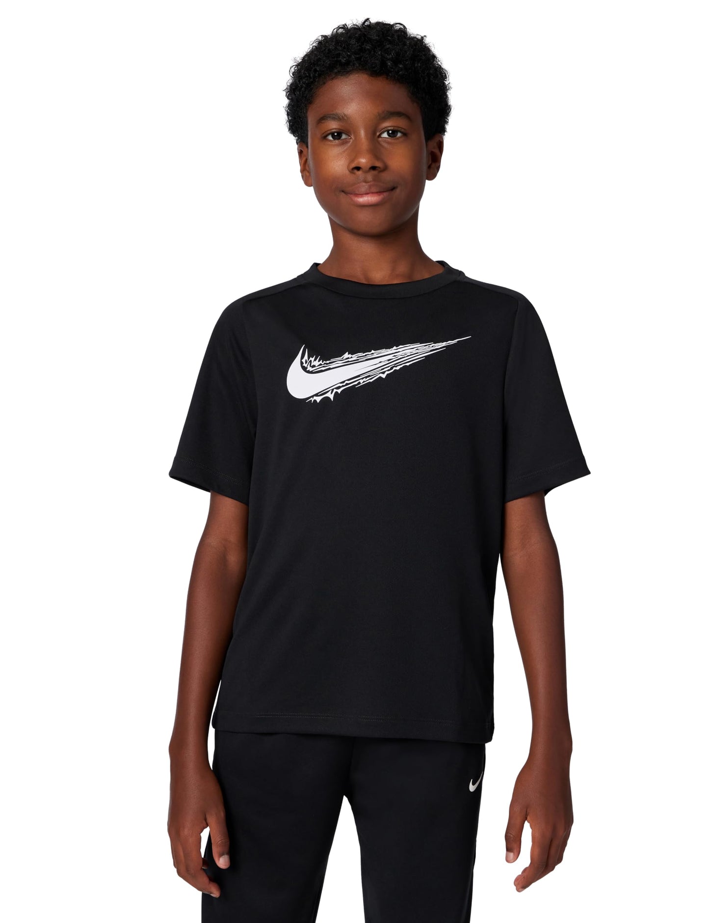 Nike Kid's Multi Dri-Fit Short-Sleeve Top, Black/White, Large - Medaid International