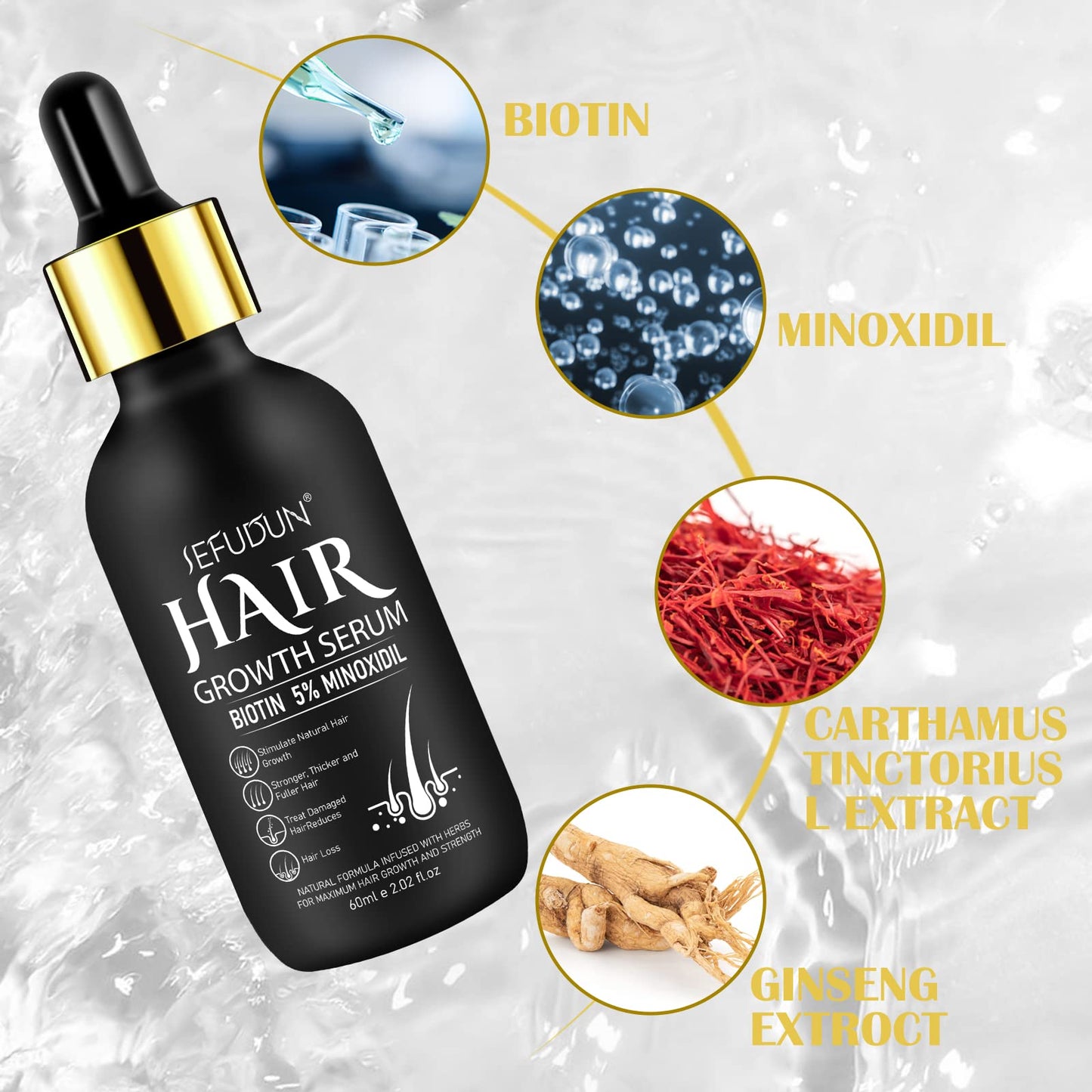 5% Minoxidil Hair Growth Oil for Men and Women - Regrowth Serum, Extra Strength Spray for Hair Loss, Thicker Healthier Hair, Beard Growth Kit, Topical Treatment, 2.02 oz - Medaid International