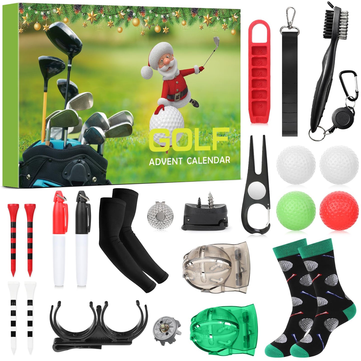Golf Advent Calendar 2025 for Men, Christmas Countdown Calendar with 24 PCS Golf Surprises Novelty Golf Accessories Xmas Gifts for Adults Men Women Dad Husband Golf Lovers - Medaid International