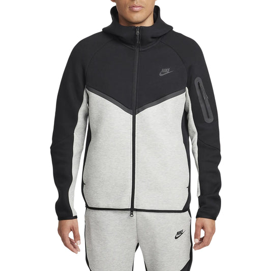 Nike Tech Men's Full-Zip Windrunner Hoodie (HV0949-011, Black/Dark Grey Heather/Black) Size Small - Medaid International