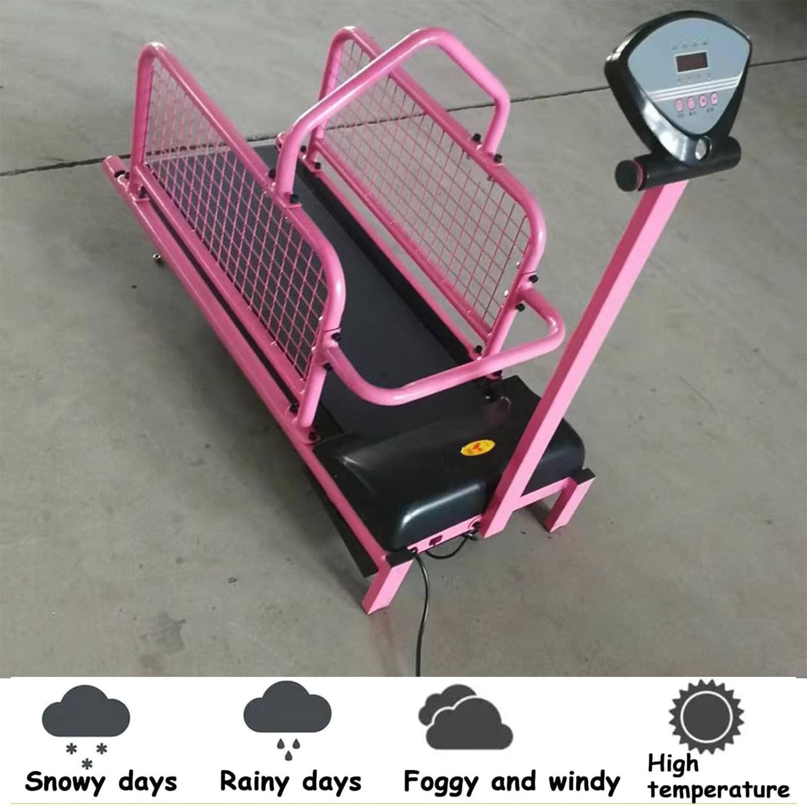 Dog Treadmill for Large Dogs, Pet Running Machine with LED Display Screen, 1-6 Km/h Speed Adjustable and 80kg Load-Bearing Capacity, Multiple Modes Display and Easy To Assemble, for Home, Garage - Medaid International