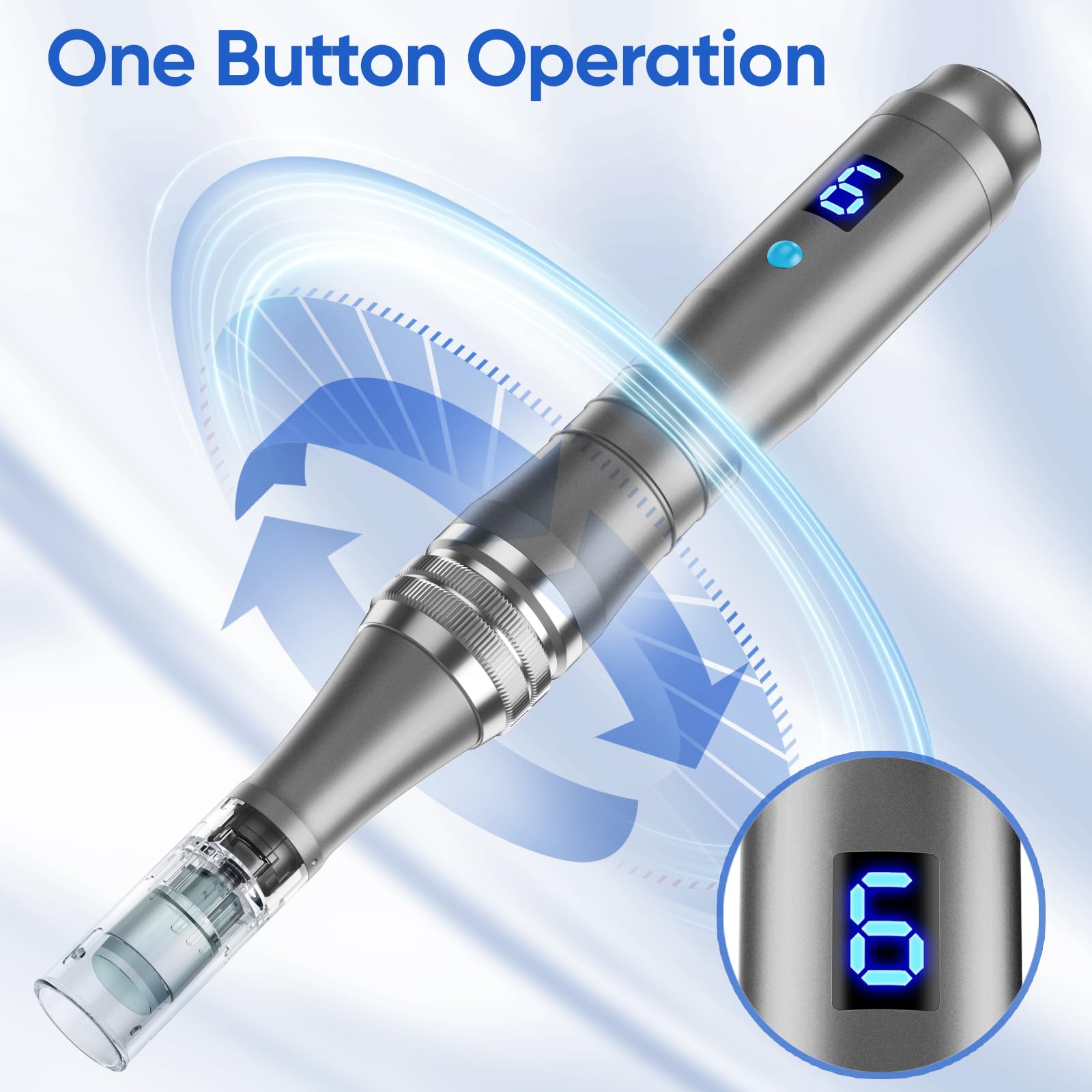 Microneedling Stamp Pen, Derma Stamp Pen, 0.25mm DermaStamp System, Derma Roller Alternative, Microneedle Micro Needle Skin Care Tool for Men Women Home Use - Medaid International